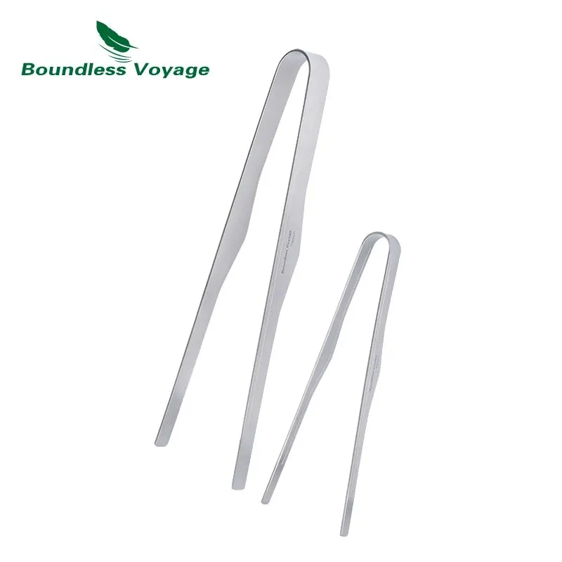 Boundless Voyage 6.7/10inch Titanium Grill BBQ Tongs Multipurpose Tweezers for Kitchen Food Tongs Buffet Salad Steak Clip