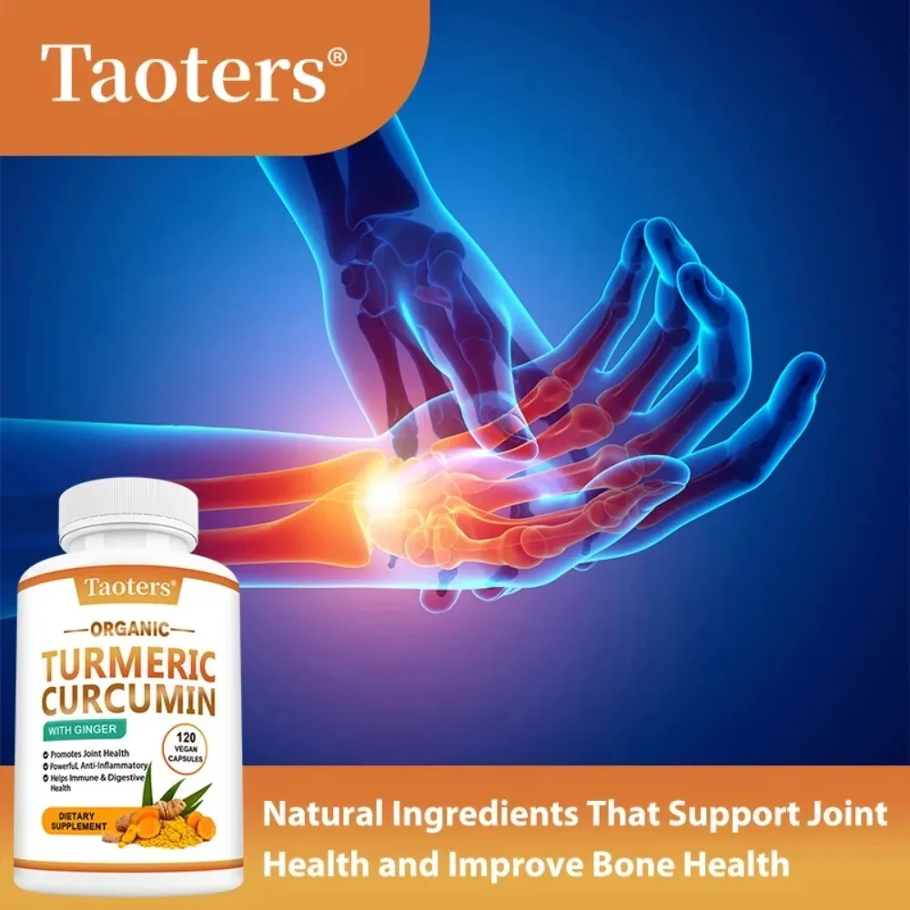 Turmeric Curcumin Capsules with Black Pepper & Ginger Organic for Joint, Brain Cognitive & Digestive Health, Antioxidant
