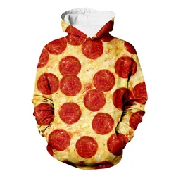 Sudadera con capucha de Pepperoni para hombre y mujer, jersey de cuello redondo con estampado de Pizza, ropa de calle Hipster informal, ropa Unisex