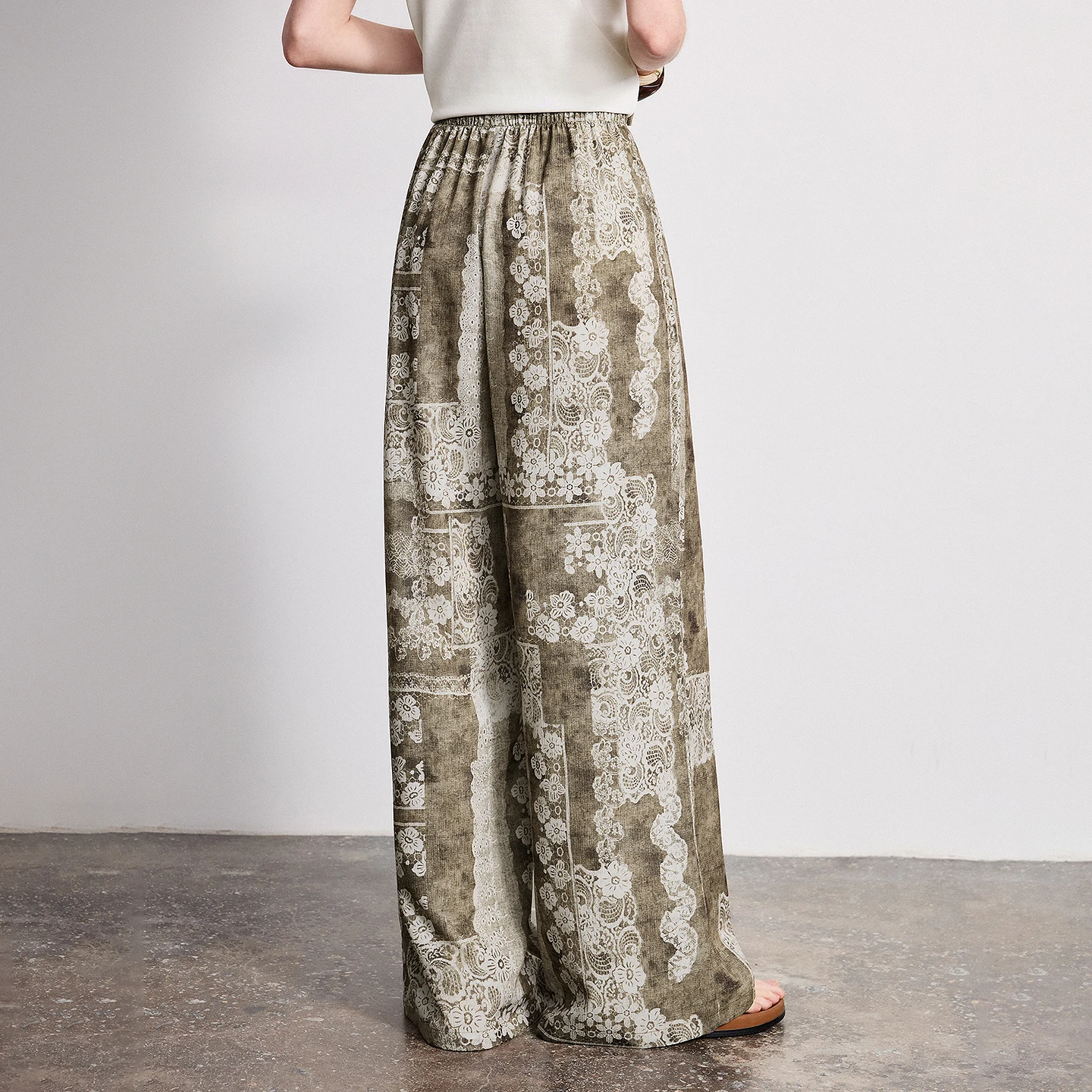 TOYOUTH Women Bohemian Vintage Printed Wide-Leg Pants 2026 Spring New Romantic Flowy Casual Trousers