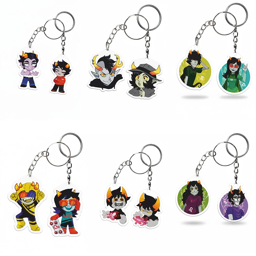 

Game Eridan Ampora Terezi Pyrope Sollux Captor Kurloz Makara Acrylic Keychain Backpack Accessories Valentine's Day Festival Gift