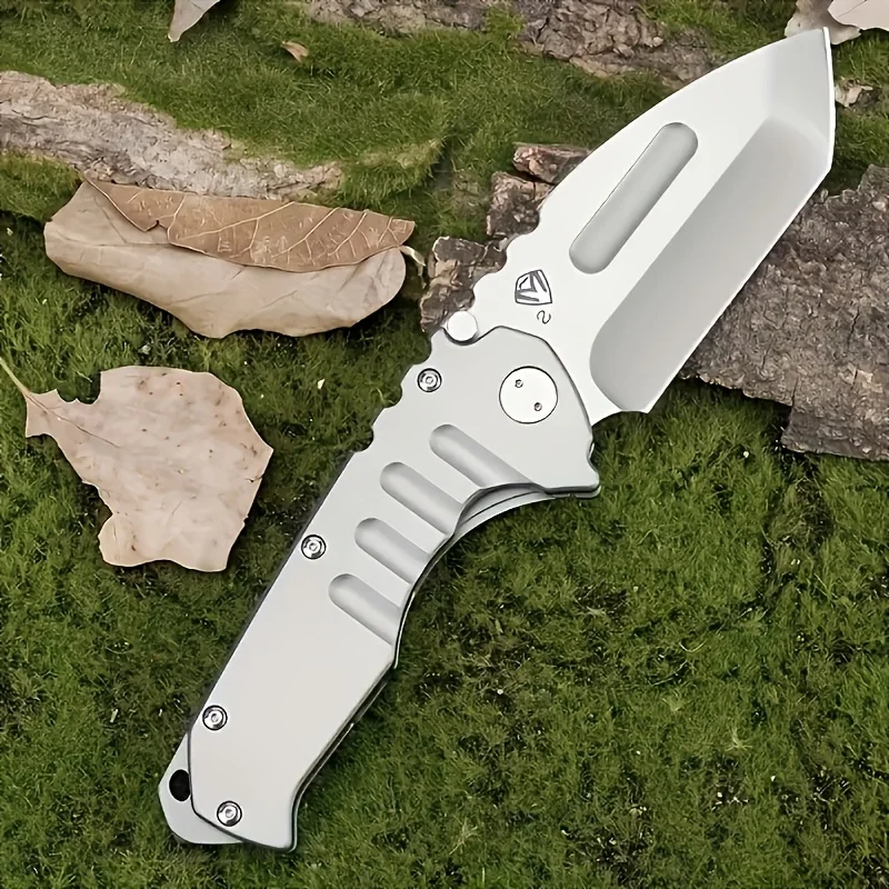 Folding tactical knife, sharp stainless steel blade, lightweight metal handle suitable for camping, hunting, emergency rescue