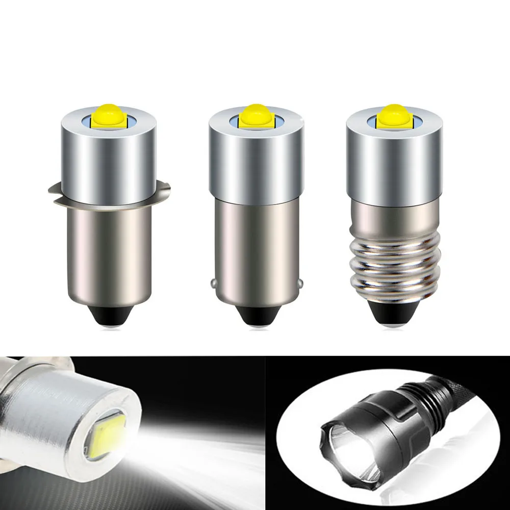 5pcs/lot 3W LED Flashlight Bulb 6-24V P13.5S/E10/BA9S Cold/Warm White Spotlight Lamp for Torches Emergency Light