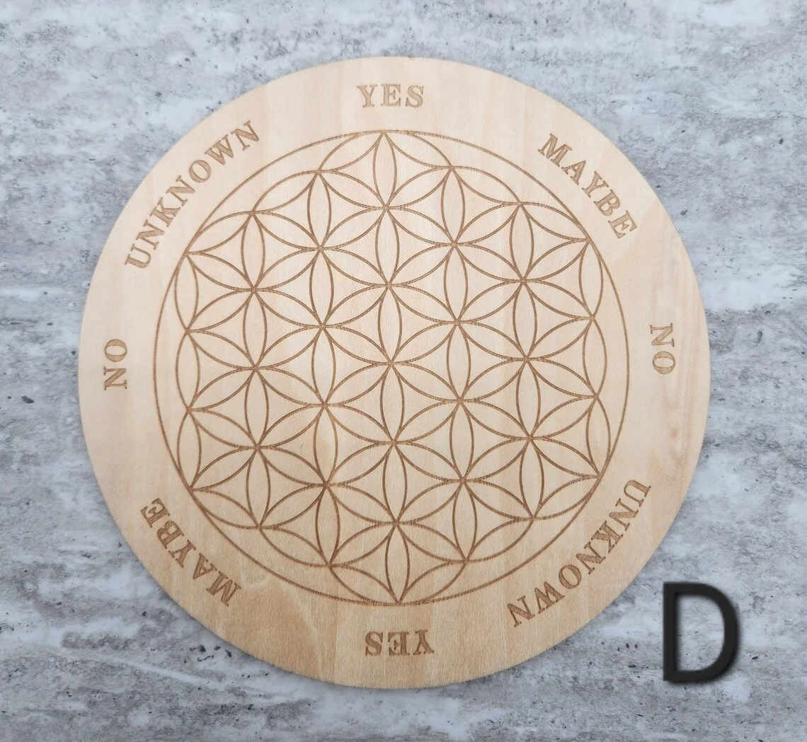 10pcs Wooden Pendulum Board Round Wooden Disc Dowsing Divination Round Metaphysical Message Board