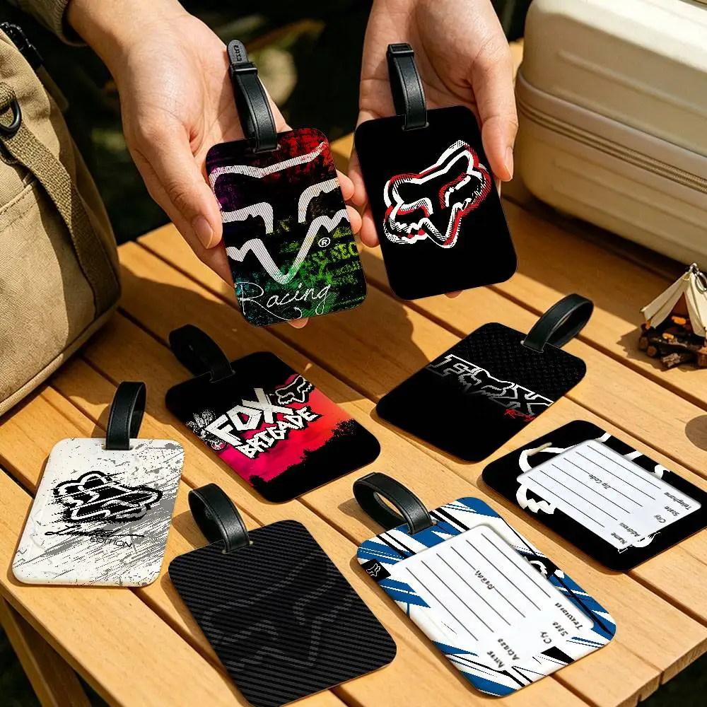 Motorcycle F-Foxes PVC Luggage Tag With Information Card Anti lost Name Label For Suitcase Backpack Travel Accessory