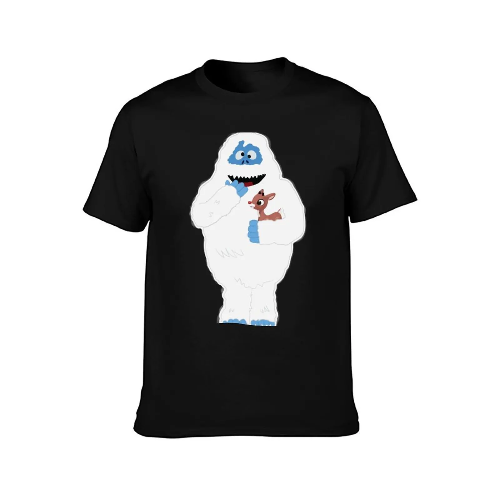 Classic Christmas Abominable Snowman with Rudolph ? GraphicLoveShop T-Shirt oversized clothes T-shirt men