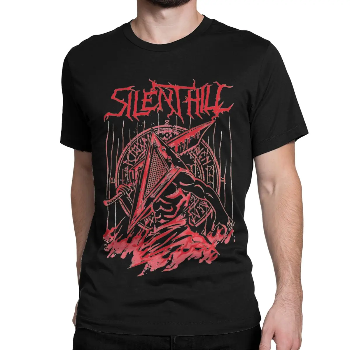 Hipster Silent Red Thing Silent Hill Heavy Metal T-Shirts for Men Women 100% Cotton T Shirt Horror Game Tees 6XL Tops