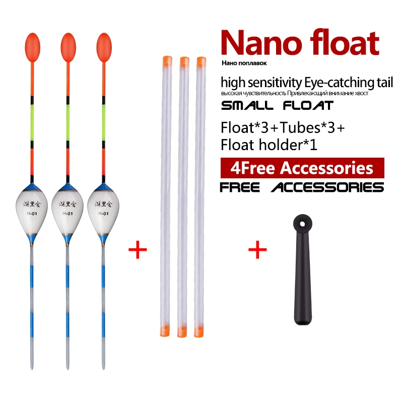 Flotadores nano con boyas y soporte para pesca en río y lago - imagen 3