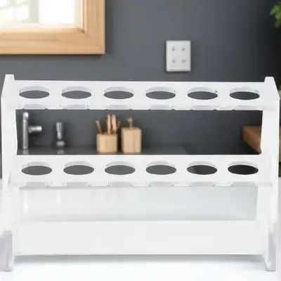 12-Hole Clear Acrylic Test Tube Rack Dual-Layer Stable Lab Organizer Centrifuge Tube Holder Storage Stand for Experiments view 6