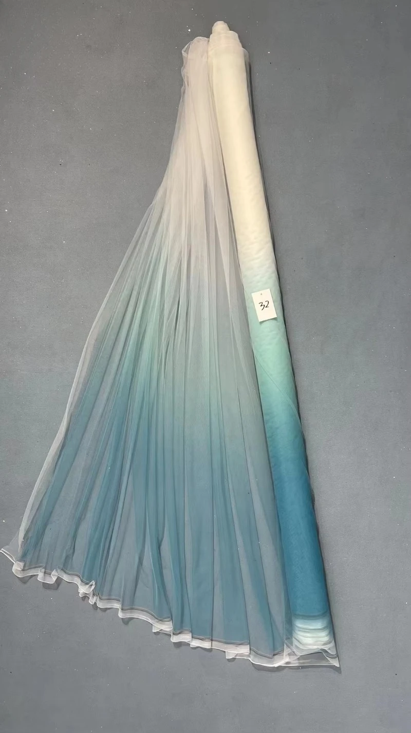 Mistlace Colorful Tie Dyed Style Tulle Fabric With Gradient Colors Mesh Super Soft Ombre Tulle Net Lace for Prom Party Dress #15