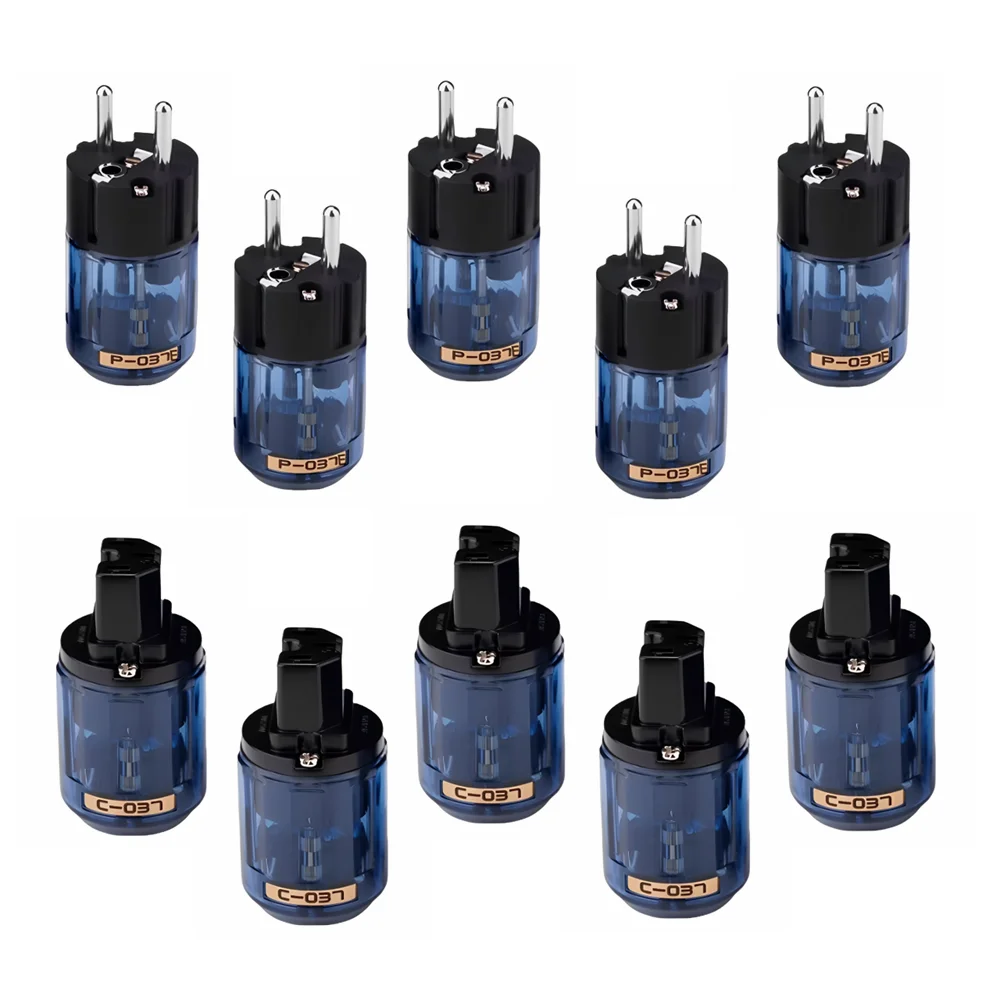 5 pcs Oyaide HIFI C-037 P-037E Schuko Europe EU Power Plug Rhodium Plated IEC Audio Connector Female-Male MATIHUR Audio