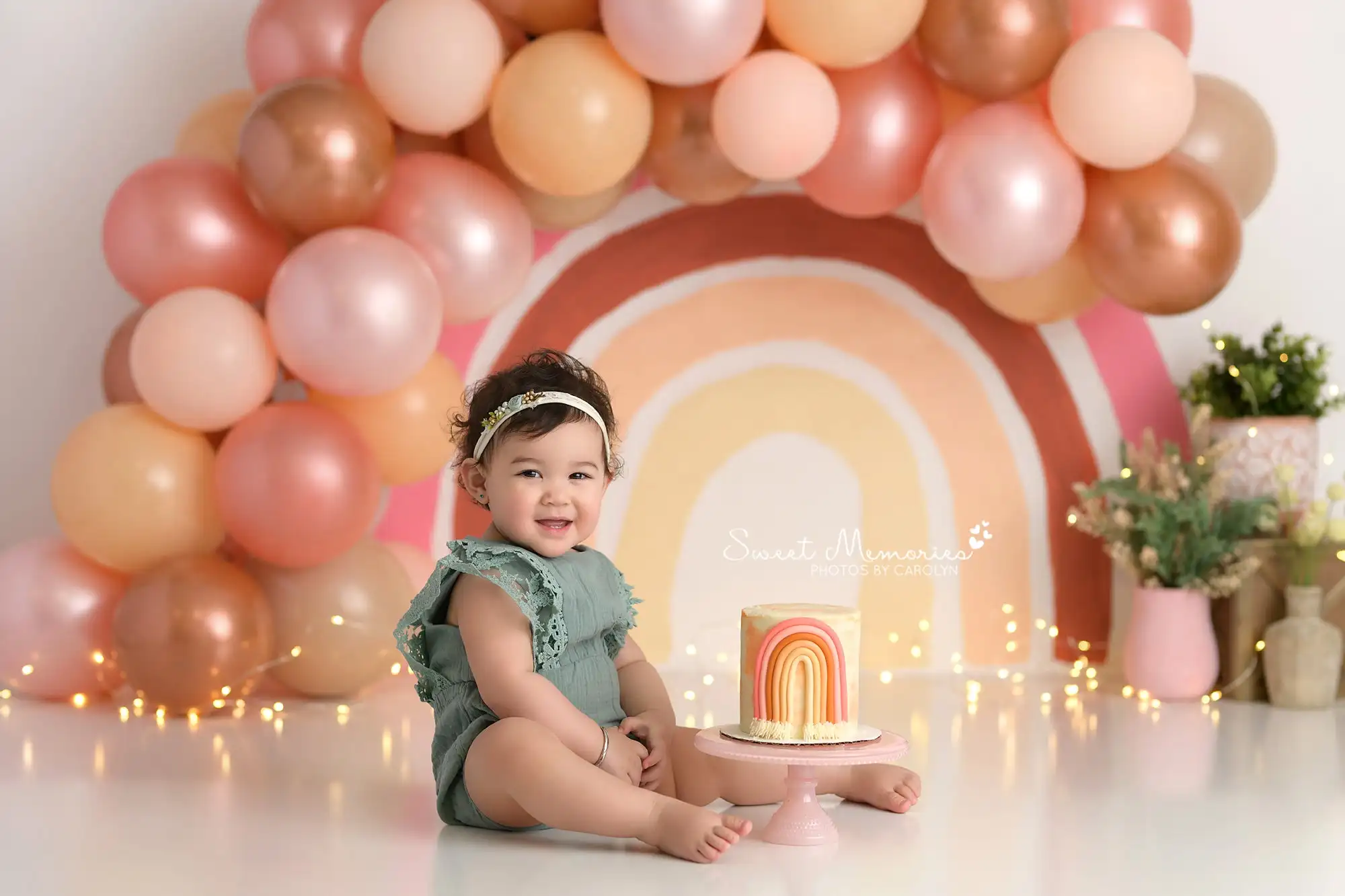 Balloon Rainbow Arch Backdrop Kids Baby Cake Smash Photography Props Child Girls Adult Floral Birthday Photocall Backgrounds