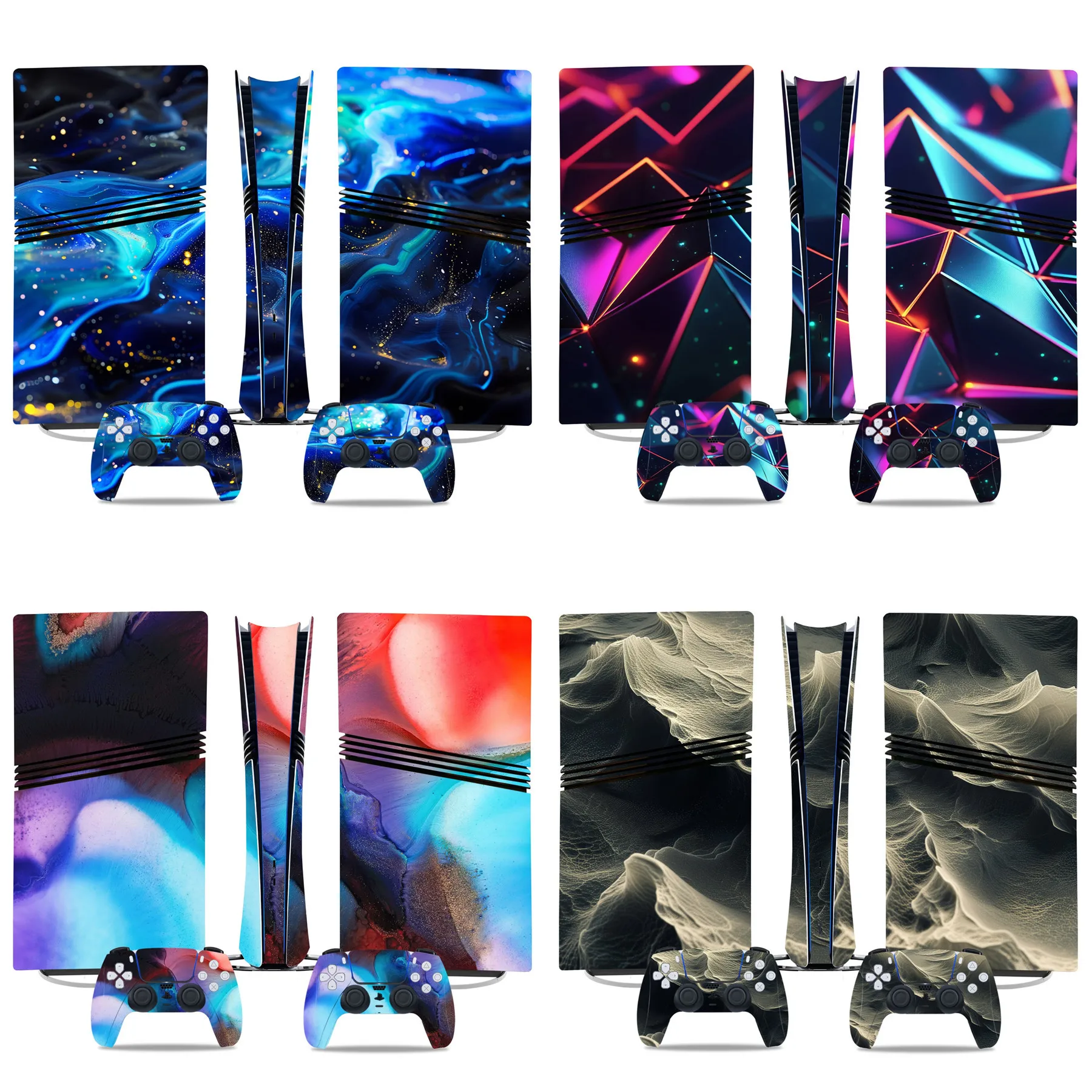 Game Console Skin Sticker Set Controller Protective Film Decal Full Body Wrap Anti-Scratch Gaming Accessories for PS5 PRO