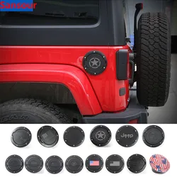 Sansour-cubiertas de tanque de combustible para Jeep Wrangler JK 2007-2017, tapa de aceite de coche, accesorios de estilo de coche