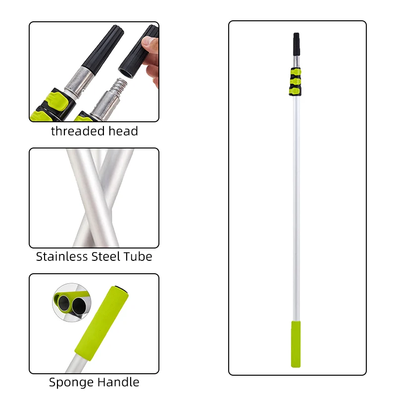 

Hot Selling 1.5m Telescopic Pole Aluminum Alloy Extension Industrial Twist Lock Easy Use Long Handle Paint Tools OEM/ODM Product
