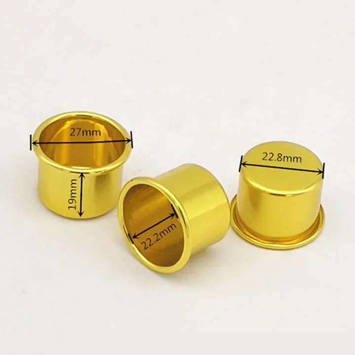 10pcs Mini Aluminium Candle Cups Small Candlestick Case Golden/Black/Silver Protect Candles Drip Decor Christmas New Year Party