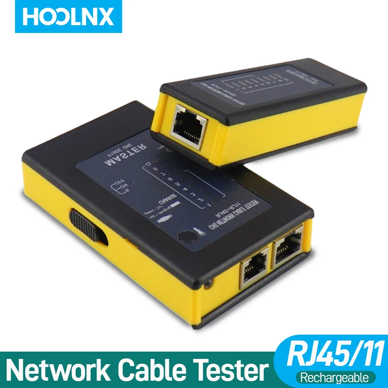 Hoolnx Network Cable Tester RJ45 Tester Tool for RJ45 LAN Ethernet Cable Cat6 Cat6a Cat5 Cat5e Cat7 and Phone Cable RJ11 RJ12