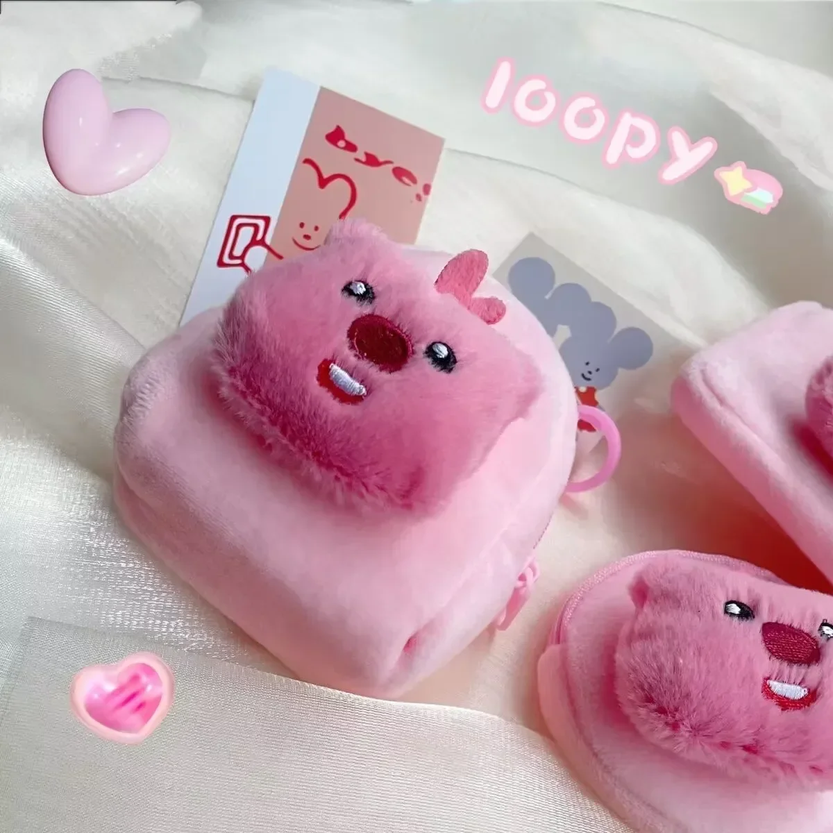 Kawaii Loopy Coin Purse Plush Pendant Cute Cartoon Earphone Storage Bag Cartoon Pendant Gift Toy Anime Accessories