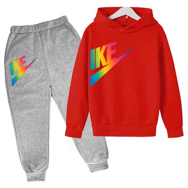 Children Autumn Winter Hoodie 3‑12Yrs Boy Girl Coat Top+Pants 2P Casual Charming Sunshine Print Outfit Fashion Brand Clothes Set
