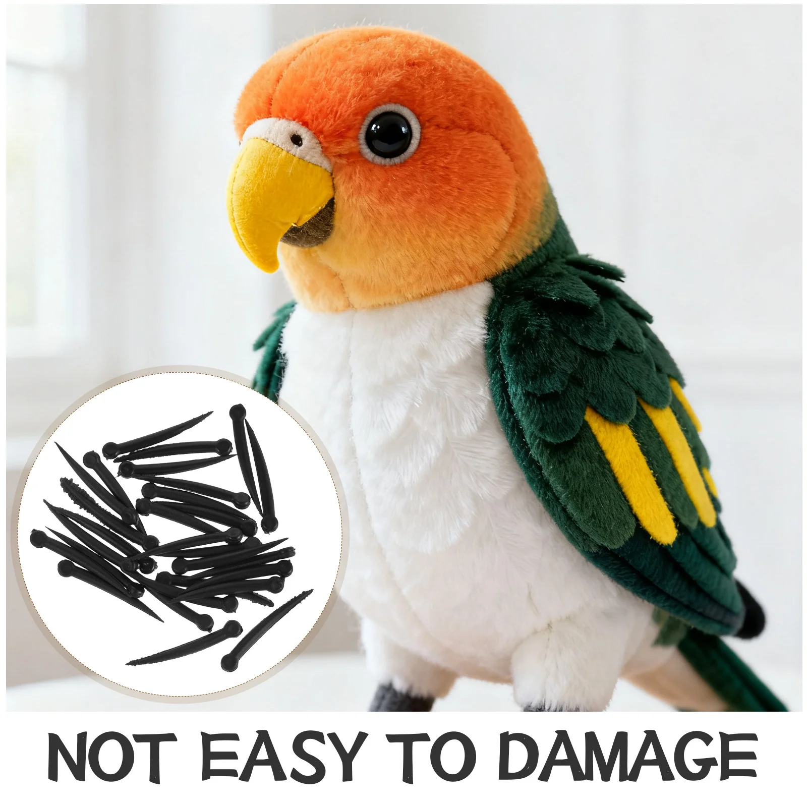 100개 블랙 버드 플라스틱 리얼리틱 부리 인서트 DIY 공예용 인공 새 부리 부품 액세서리 비둘기용