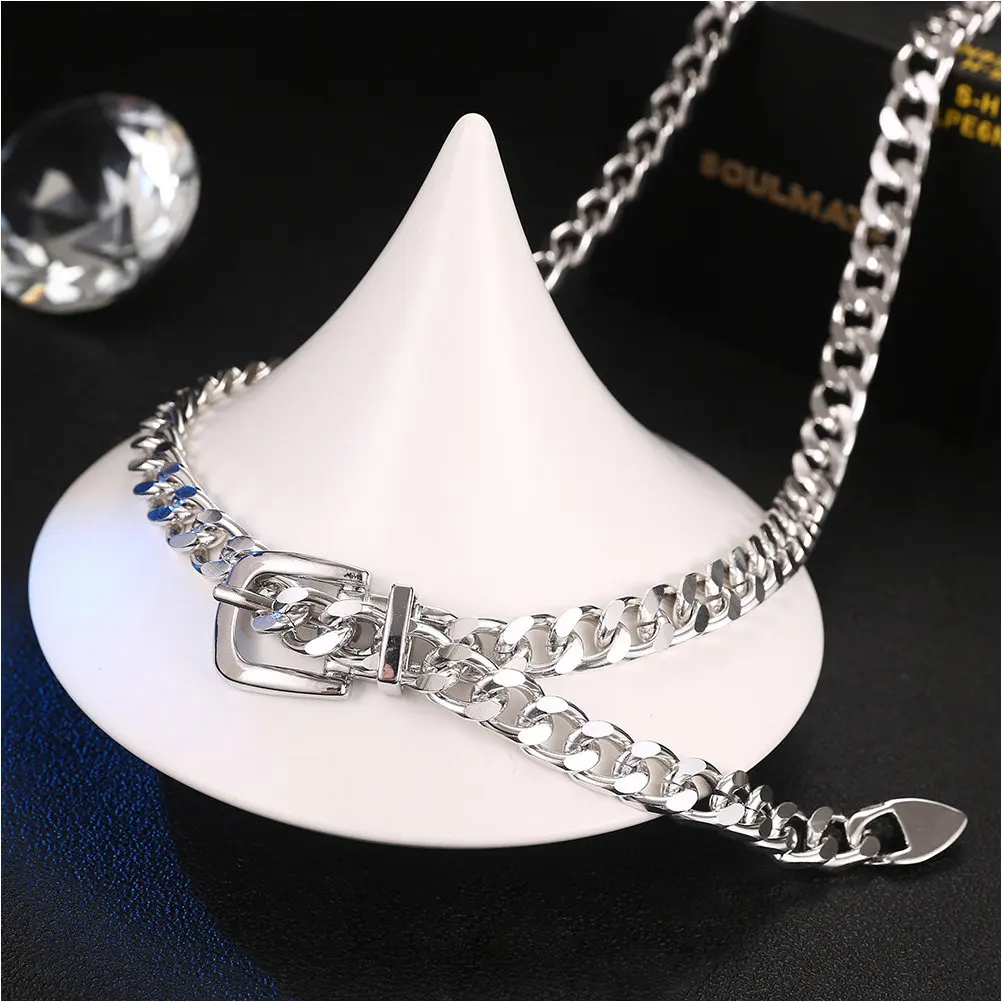1Pcs Metal Waist Belt Silver Delicate Shining Punk Waist Chain Fashion Clothing Accessory Party Club Festival Women Chain