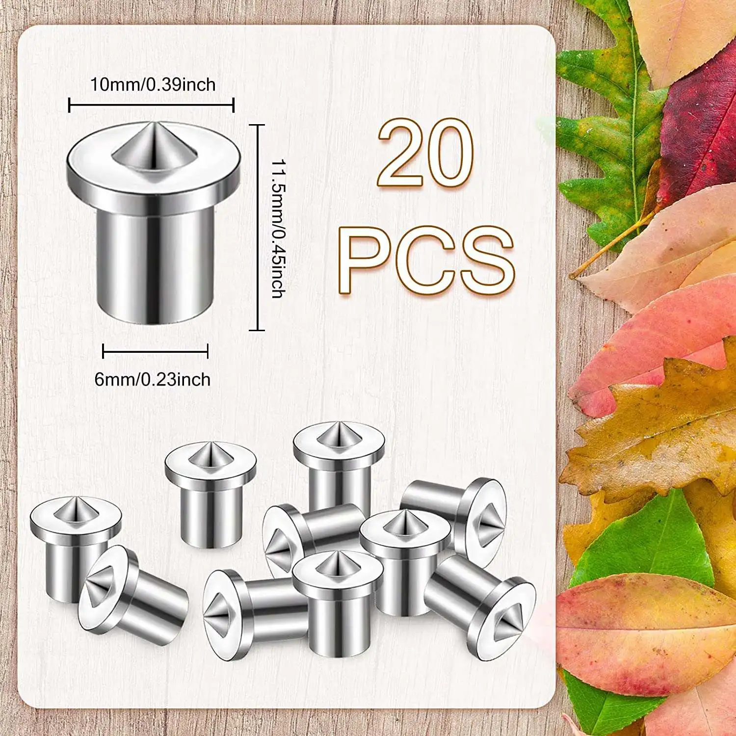 Dowel and Tenon Center Transfer Plugs Doweling Centering Pins Transfer Plugs Drill Hole Tool (20 Pieces,1/4 Inch)