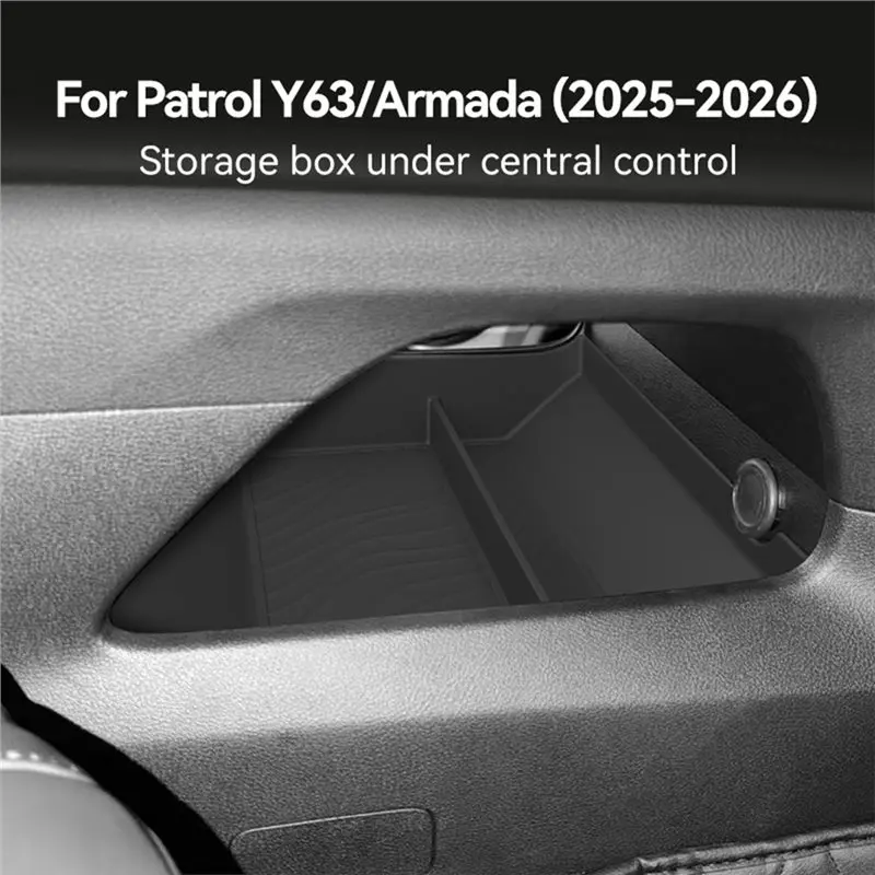 日産パトロールy63アマーダ2025-2026用a03z-下部コンソールオーガナイザートレイ、センターコンソール下部収納ボックスアクセサリー