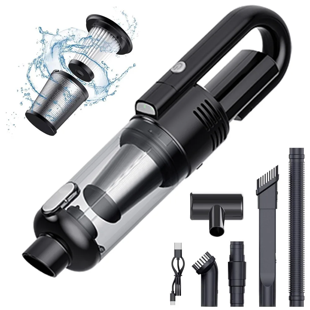 Handheld Vacuum Cleaner, Rechargeable Portable Mini Car Vacuum Cleaner with LED Light, Suitable for Home, Pet Hair