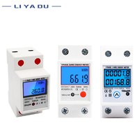 LCD Single PhaseTwo Wire Digital Display Wattmeter Power Consumption Energy Electric Meter kWh AC 230V 50Hz Electric Din Rail