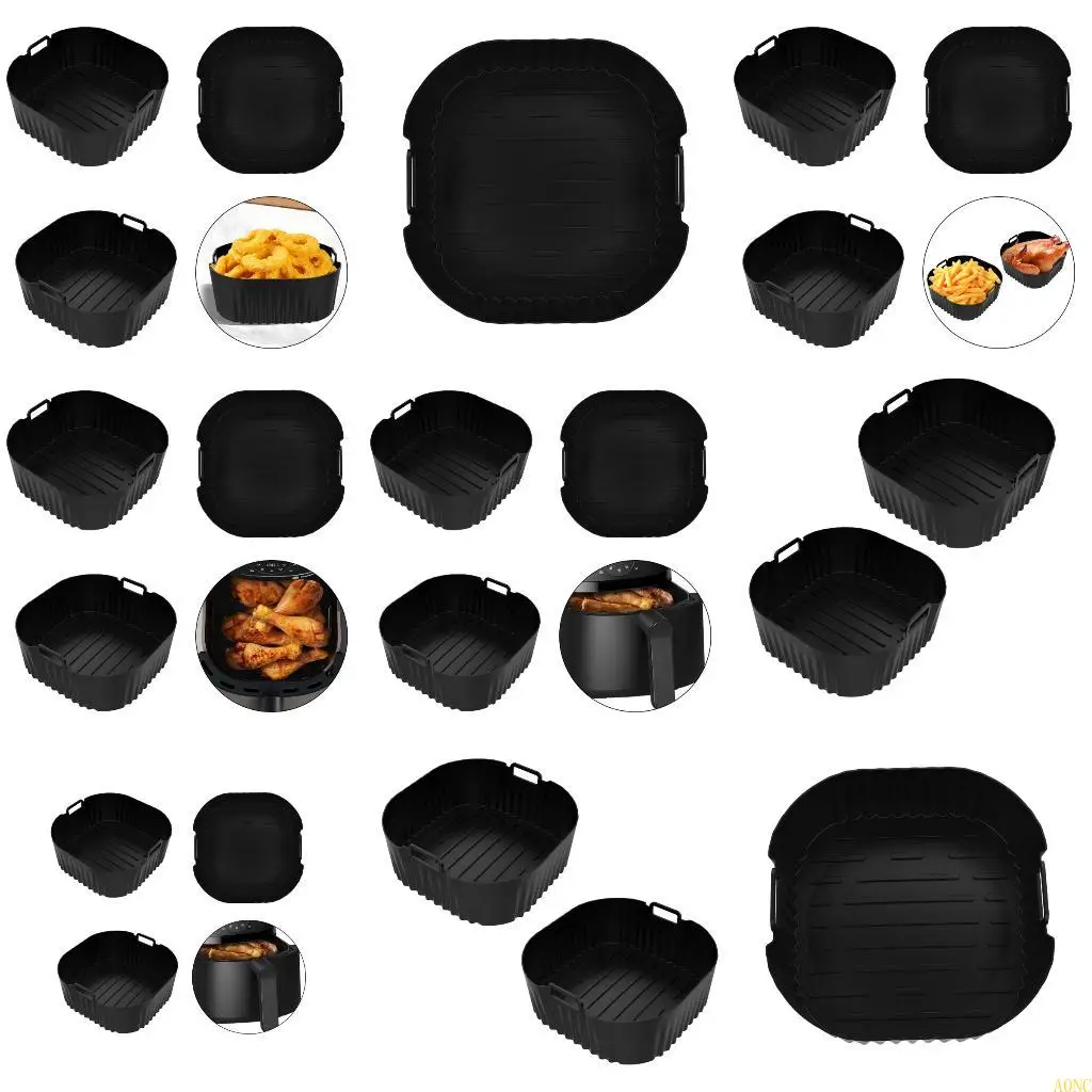 Paquete A0NC 2 sartenes cocción aire reutilizable para hornear lavavementos Sábanas silicona seguras