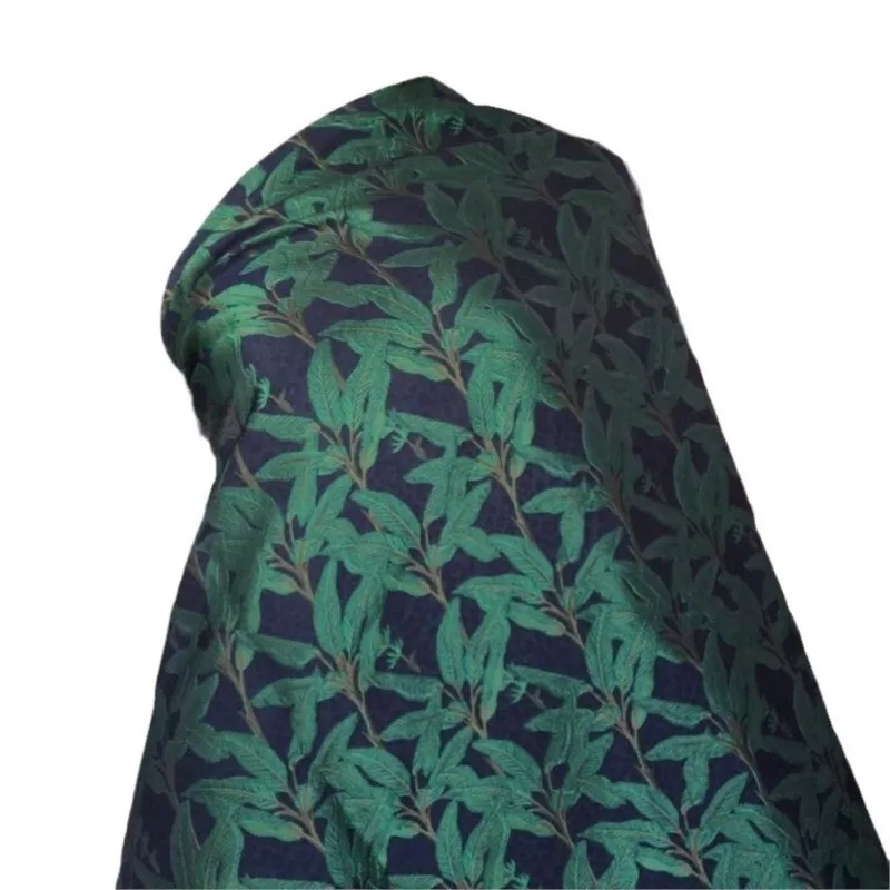 Textured embossed leaf jacquard fabric woven yarn-dyed and light women's shoes bags 5