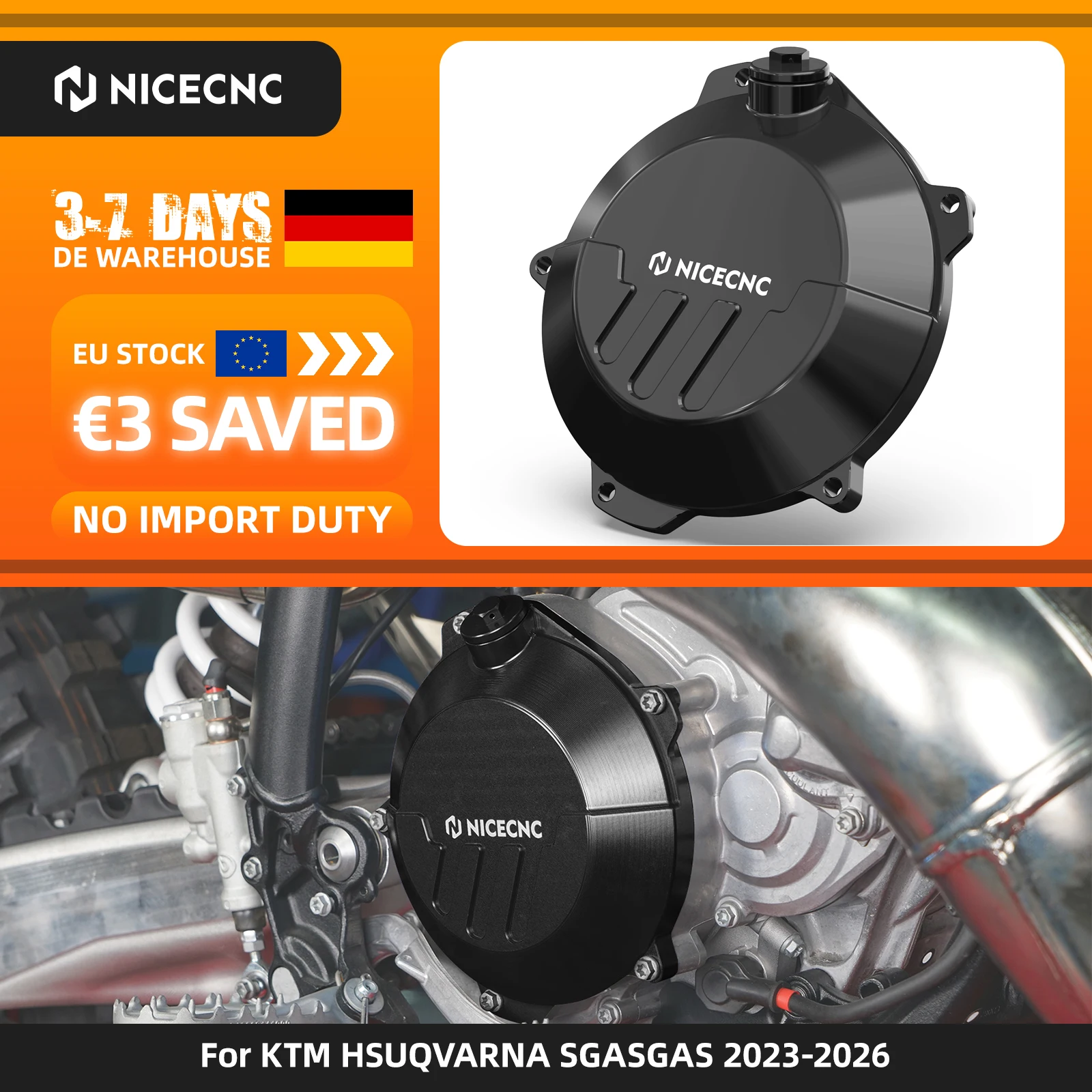 Image of (EU-Lager) Verstärkter Kupplungsdeckelschutz für KTM EXC 300 XCW 250 SX 250 2024 2025, passend für Husqvarna TE 300 TE 250 GasGas EC300 EC250