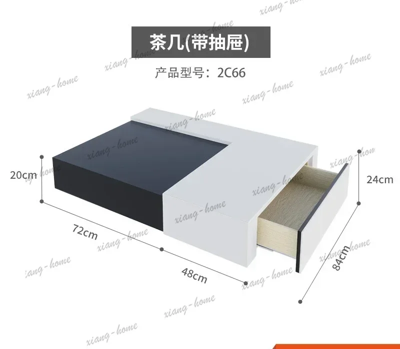 Light luxury  rock slab coffee table floor TV cabinet combination small apartment simple square side table