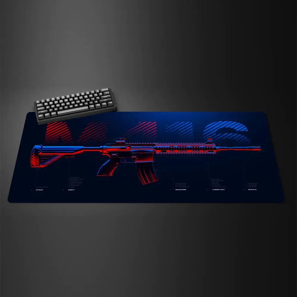 AWM Sniper Rifle PUBG Game Large Mouse Pad XXL Desk Mat Anti-Slip Rubber Base Gaming Keyboard and Mouse Stitched Edges for Home