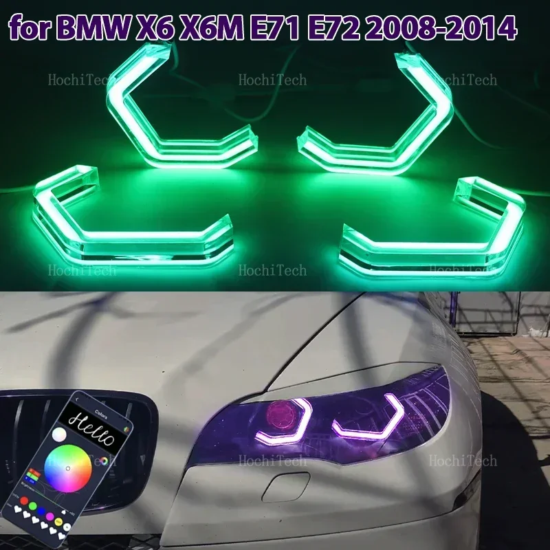 

Car-styling multi-colored RGB App control LED Rings M4 Style Light For BMW X6 X6M E71 E72 2008-2014 xDrive35i 50i 30d 35d M50d