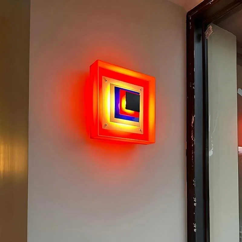 Vintage Colorful Wall Lamp Pixel Art Style Led Interior Wall Light Home Decor Acrylic Mood Lighting Art Lights for Living Room