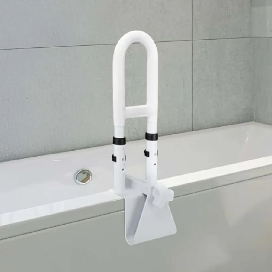 

Ручки-поручни для ванны с регулируемой высотой (19-21 дюйм), с фиксирующим зажимом, для пожилых людей и людей с ограниченными возможностями, крепление над бортом ванны.