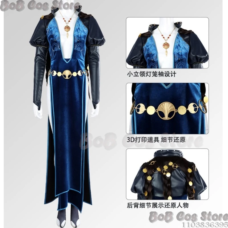 Mizora Game Baldur's Cosplay Gate 3 Costume Full Set Blue Dress Sexy Clothes Women Holloween Party Roleplay Customized