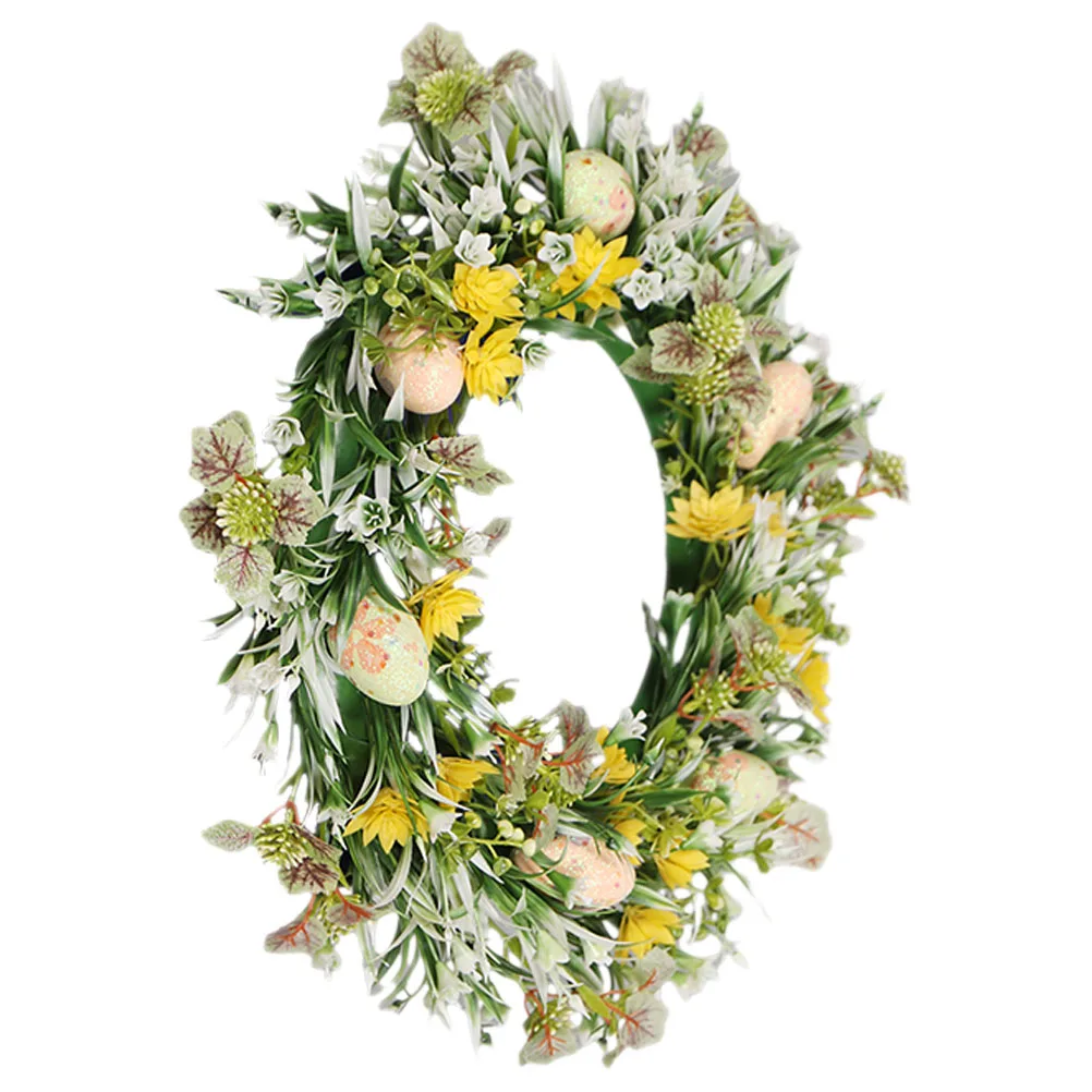 

Easter Egg Wreath Decor 3D Hanging Garland for Front Door Garden Wall Spring Festival Scene Indoor Outdoor Decoration