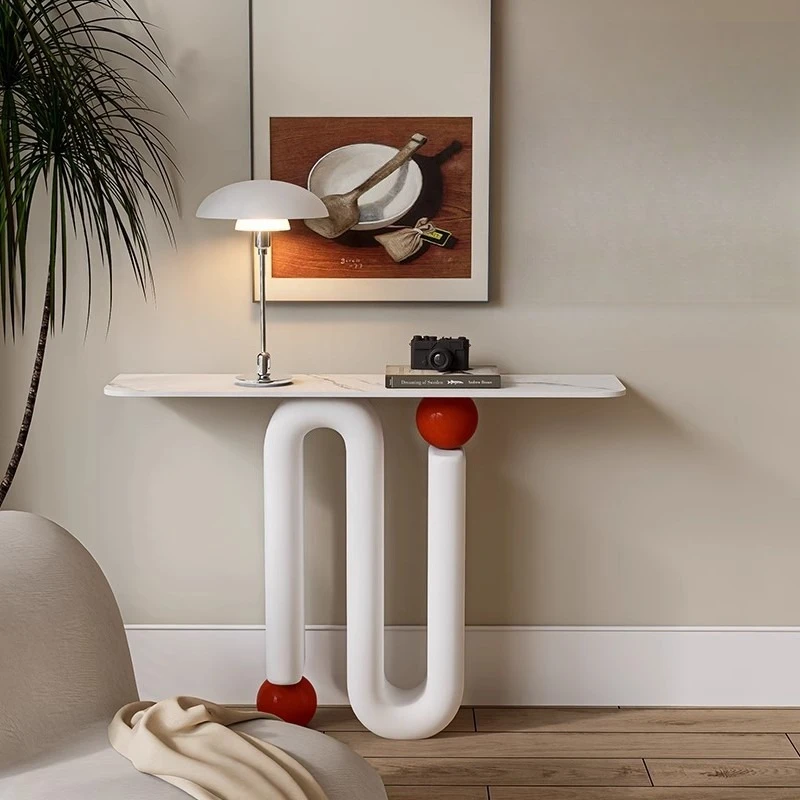 Light luxury entrance table against the wall strip Italian minimalist decoration entrance cabinet modern