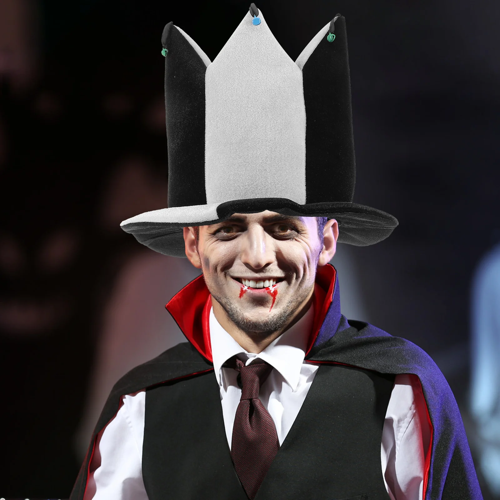 

Красочные мультиpoints карнавальная шляпа клоуна день рождения маскарад забавный костюм для вечеринки аксессуар для косплея клоун цилиндр