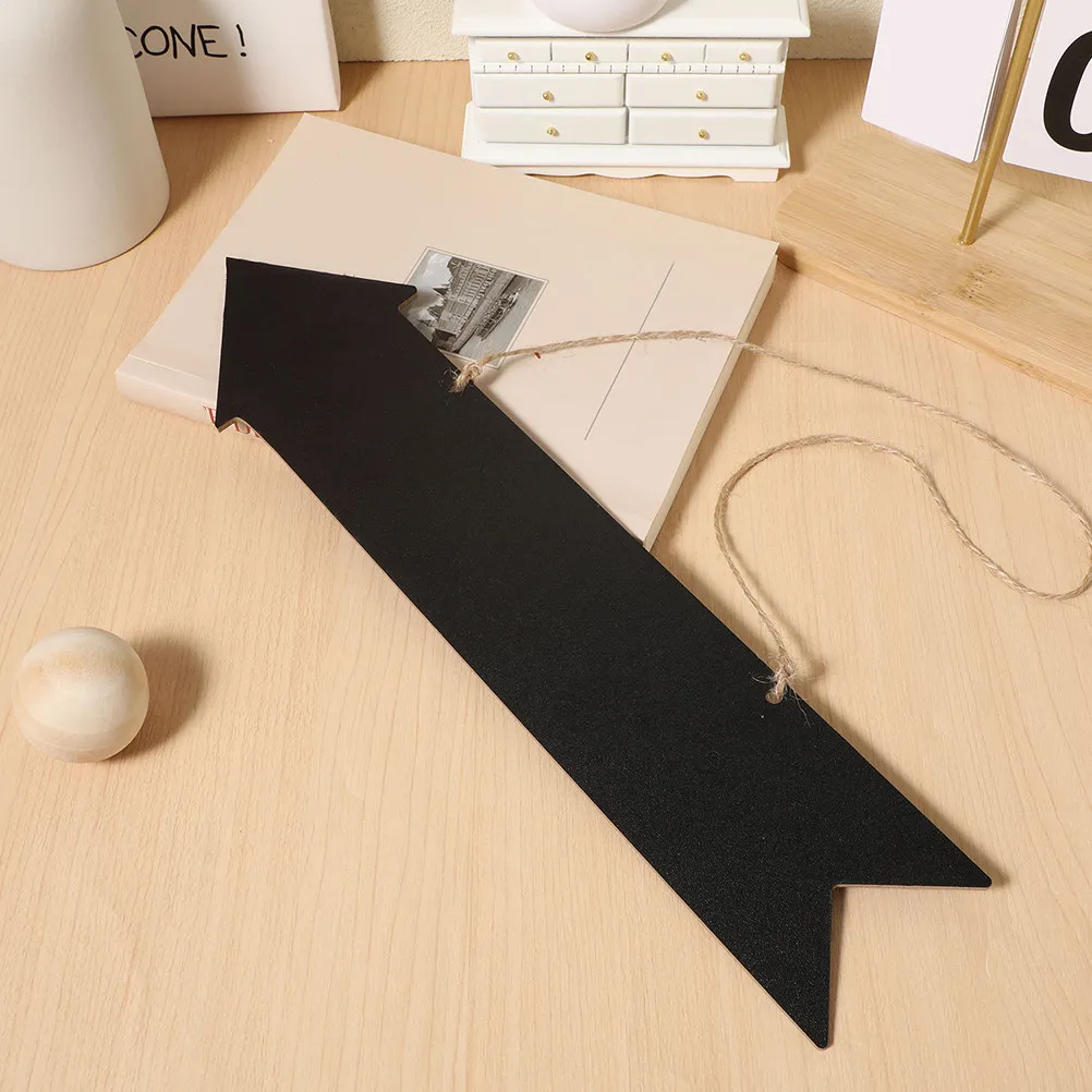 3Pcs Hanging Chalkboard Signs Wooden Blackboard Arrows Smooth Wipe Clean Message Boards Decorative Directional Signs for Parties