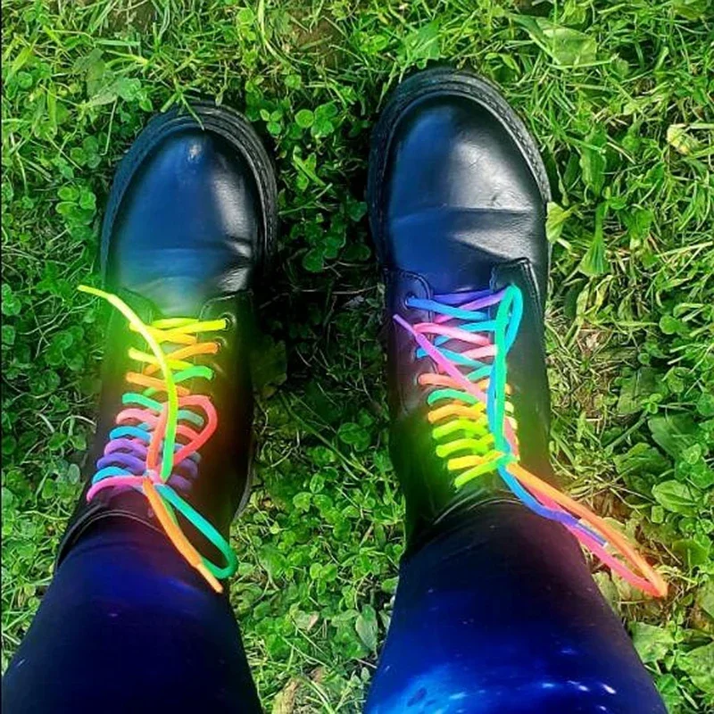 2Pcs NEW Rainbow Colorful Shoe Laces Round Laces for Shoes Shoelaces Boots Sneakers Shoelace 120CM 140CM Shoestrings