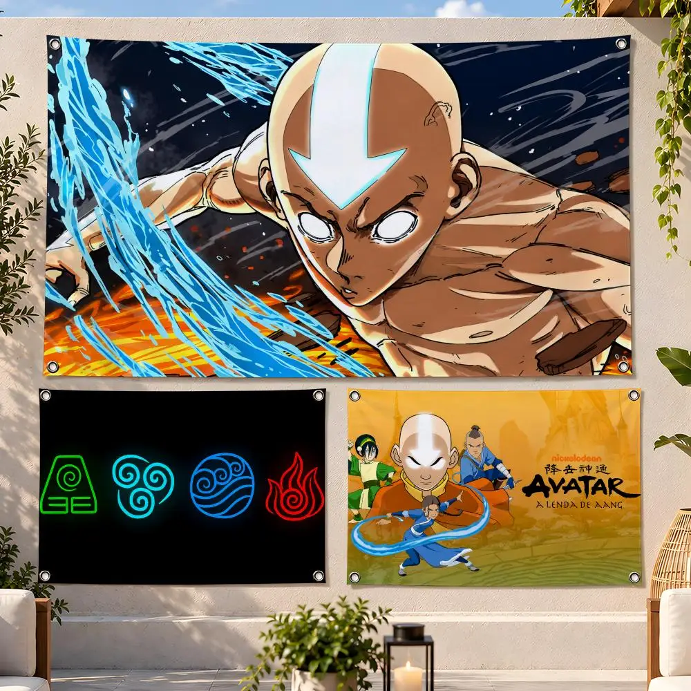 Cartoon Avatar The Last Airbender Flags Fan Flag Banner Wall Hanging Outdoor Yard Camping Dorm Garage Party Home Decor Gift