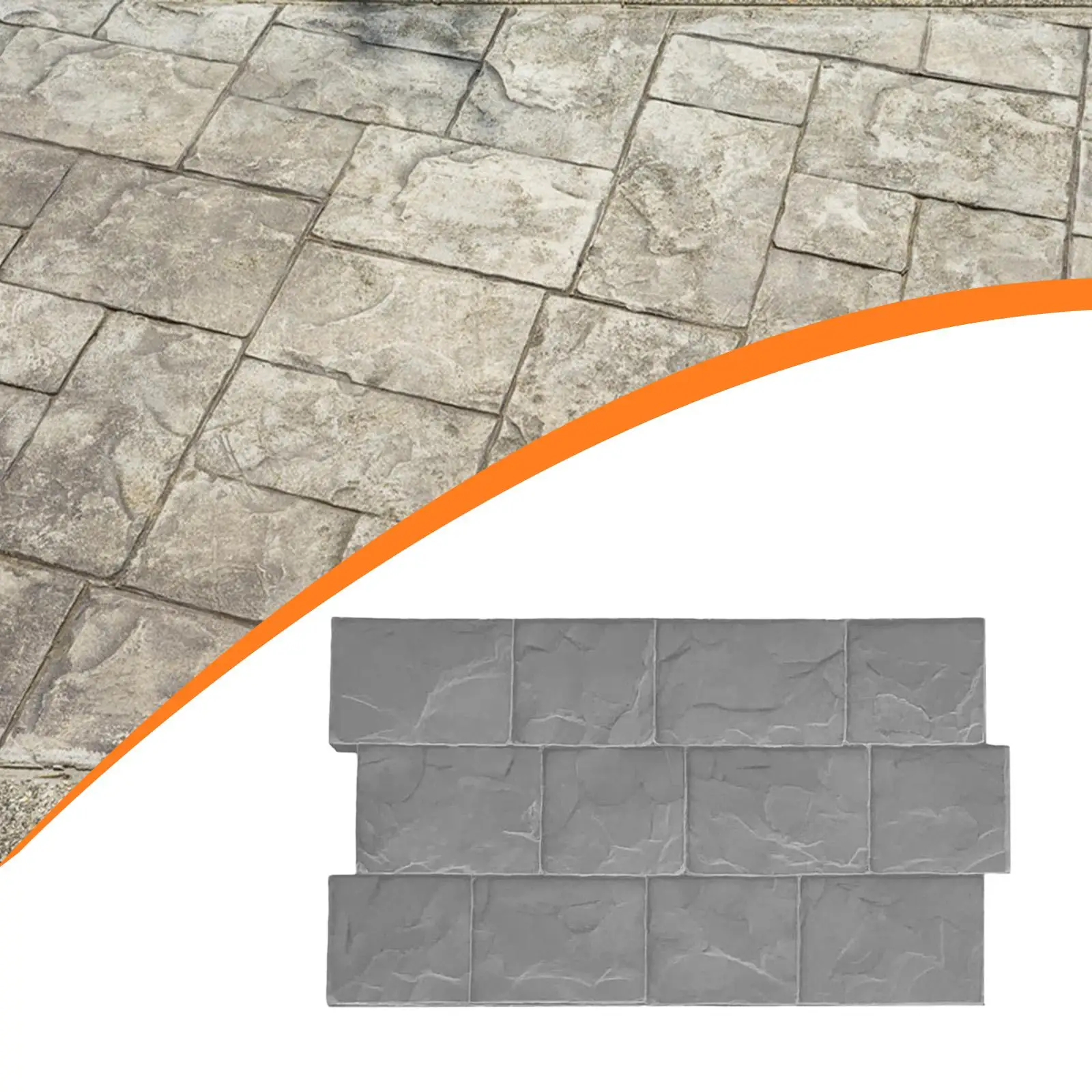 Concrete Stamp Mat Cement Paver Vivid Stone Texture for Tiles Driveway Lawn