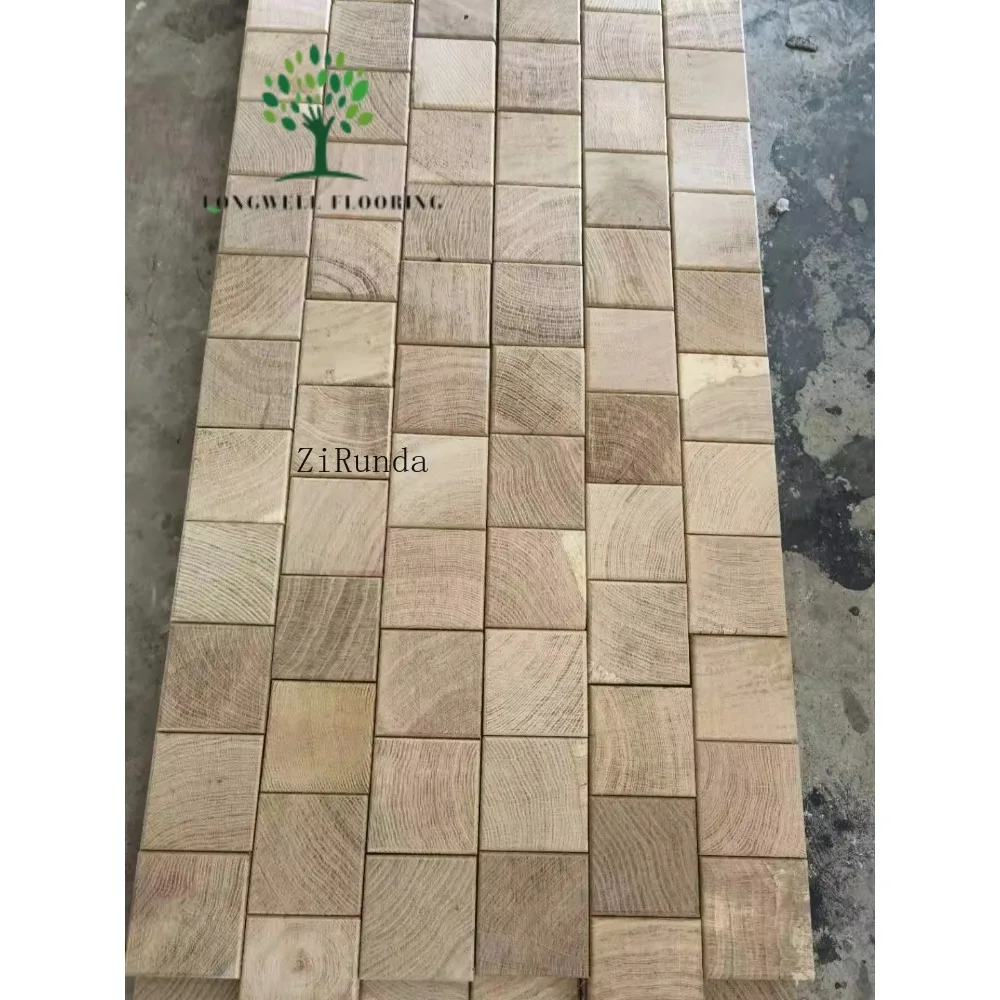 Versi khusus dari ubin kayu keras oak alami, lantai kayu oak putih solid