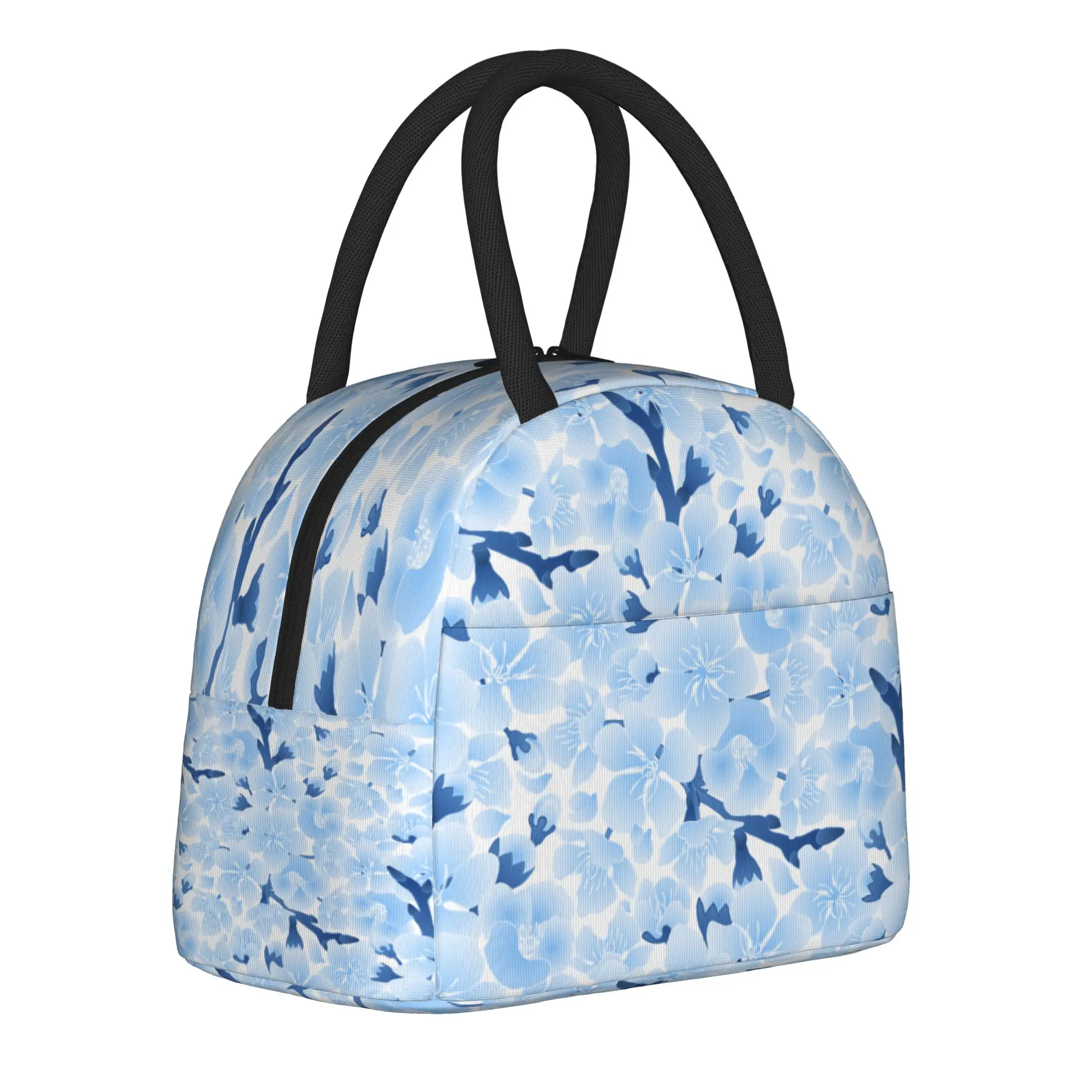 Japanese Sakura Cherry Blossom  Insulated Lunch Bag Thermal Bag Reusable  Leakproof Tote Lunch Box Food Handbags Beach  Outdoor