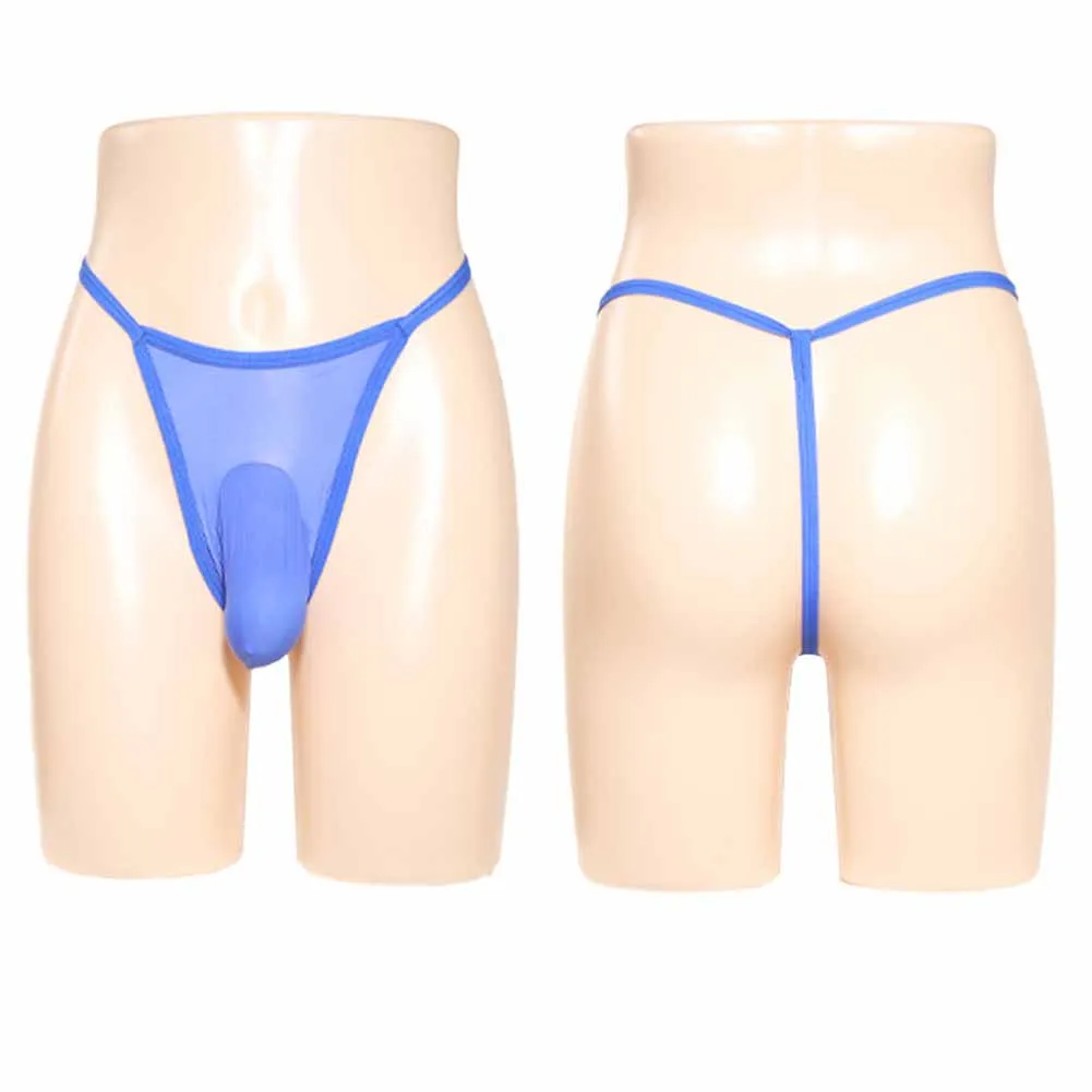 Nylon Elastic Fabric Men Sheer See Through Stretch G-strings Panties Shorts Underwear Thong T-back Briefs Man