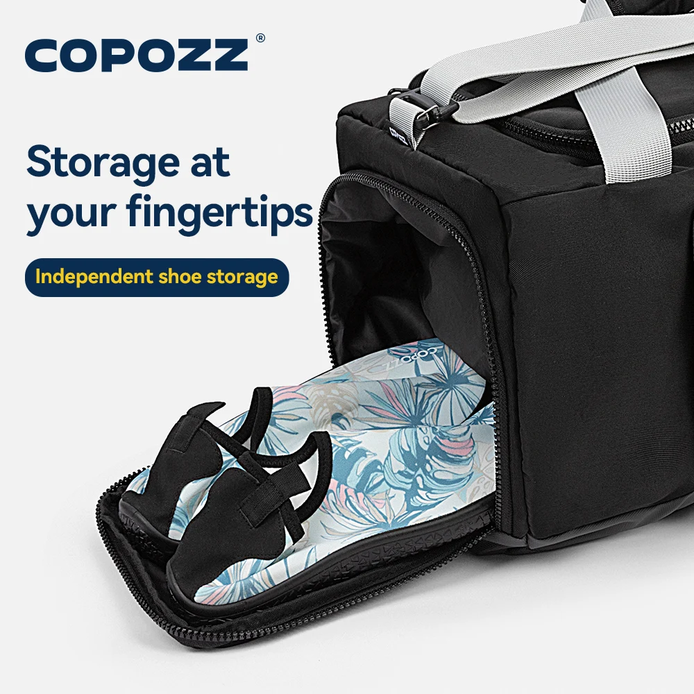 COPOZZ Sports Gym Bag 30L with Shoes Compartment Waterproof Bag Unisex Handbag Crossbody Support Durable Fitness Travel Bags