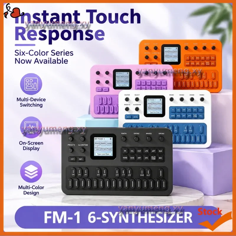 FM-1 Portable FM Synthesizer 6 Operator 32 Algorithms 27 Keys Arpeggiator 16-Step Pitch tracker Bluetooth MIDI Built-in Speak